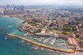 Tel Aviv Jaffa old city town port skyline Israel beach aerial view sea skyscrapers Royalty Free Stock Photo