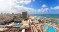 Tel Aviv Mediterranean seaside. Israel history image. Panorama Royalty Free Stock Photo
