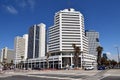 Tel Aviv promenade and Beit Textil Gibor House Trade Tower