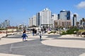 Tel Aviv promenade and Beit Textil Gibor House Trade Tower