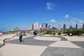 Tel Aviv promenade and Beit Textil Gibor House Trade Tower