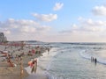 Mediterranean sea. Tel Aviv public sand beach Royalty Free Stock Photo