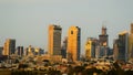 Tel Aviv skcyscrapers in the evening dusk