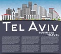 Tel Aviv Skyline with Gray Buildings, Blue Sky and Copy Space. Royalty Free Stock Photo