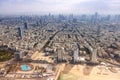 Tel Aviv skyline Israel beach aerial view city sea skyscrapers Royalty Free Stock Photo