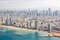 Tel Aviv skyline Israel beach aerial view photo city sea skyscrapers Royalty Free Stock Photo