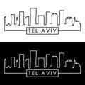 Tel Aviv skyline. Linear style.