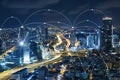 Tel Aviv Skyline At Night Royalty Free Stock Photo