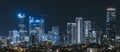 Tel Aviv Skyline And Ramat Gan At Night, Israel Royalty Free Stock Photo