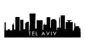 Tel Aviv skyline silhouette. Royalty Free Stock Photo