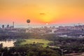 Tel Aviv skyline at sunset Royalty Free Stock Photo