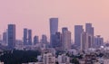 Tel Aviv Skyline At Sunset, Tel Aviv Cityscape At Sunset Time, Israel Royalty Free Stock Photo