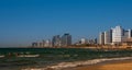 Tel Aviv , skyscraper seen from the shore of the Mediterranean Sea