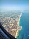 Tel Aviv view from the airplane Royalty Free Stock Photo