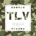 Tel Aviv-Yafo, Israel camouflage typography. T-shirt graphics Royalty Free Stock Photo