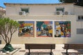 Tel Aviv-Yafo, Israel - July 23, 2022: Historic Murals at Suzanne Dellal Center in Neve Tzedek quarter Royalty Free Stock Photo