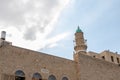 Al-Bahr Mosque in the old town of Yafo and the skyscrapers of Tel Aviv in the distance, in Tel Aviv - Yafo city, Israel