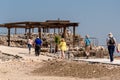 The tourists are back at Tel Megiddo! Tel Megiddo National Park is an archaeological site. Also Royalty Free Stock Photo