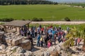 The tourists are back at Tel Megiddo! Tel Megiddo National Park is an archaeological site. Also Royalty Free Stock Photo