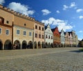 Row of beautiful architecture in Telc, Czech Republic