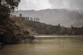 Telaga warna lake in the middle of java Royalty Free Stock Photo