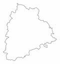 Telangana outline map Royalty Free Stock Photo