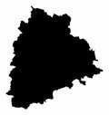 Telangana silhouette map Royalty Free Stock Photo
