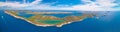 Telascica nature park and green Mir lake on Dugi Otok island aerial panoramic view Royalty Free Stock Photo