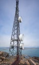 Telcoms mast on top of mountain in Maniitsoq, Greenland