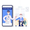 Tele medicine. Online medicine. Medical consultant concept. Coronavirus outbreak pandemic. Healthcare Flat design abstract people Royalty Free Stock Photo