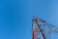 Tele-radio tower with clear blue sky. Royalty Free Stock Photo