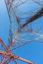 Tele-radio tower with clear blue sky. Royalty Free Stock Photo