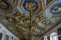 TELEC, CZECH REPUBLIC. On 4 May 2019. Fragment ceiling. Fragment of the interior of the celebration hall castle Telc.