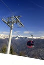 Telecabin in the mountains Royalty Free Stock Photo