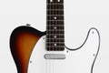 Electric guitar front on white background Royalty Free Stock Photo