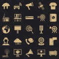 Telecasting icons set, simple style Royalty Free Stock Photo