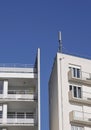 Telecom Antenna on the Roof of an Urban Building Royalty Free Stock Photo