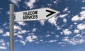 Telecom services traffic sign Royalty Free Stock Photo