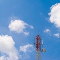 Telecom tower pole and blue sky