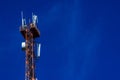 Telecom tower in the skies Royalty Free Stock Photo