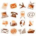 Telecom & transport icons Royalty Free Stock Photo