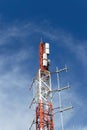 Telecommunication antenna mast or mobile tower Royalty Free Stock Photo