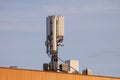 Telecommunication antenna for mobile communication. On a building in a city