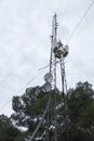 Telecommunication Antenna with repeaters used to mobile phone and tv Royalty Free Stock Photo
