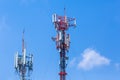 Telecommunication or cellular radio antenna tower with clear sky