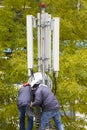 Telecommunication GSM tower workers