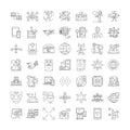 Telecommunication linear icons, signs, symbols vector line illustration set Royalty Free Stock Photo