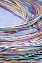 Telecommunication multicolored network cable Royalty Free Stock Photo