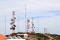 Telecommunication and radar near Foia, Portugal Royalty Free Stock Photo