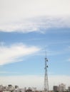 Telecommunication Radio Antenna and Satelite Tower with blue sky Royalty Free Stock Photo